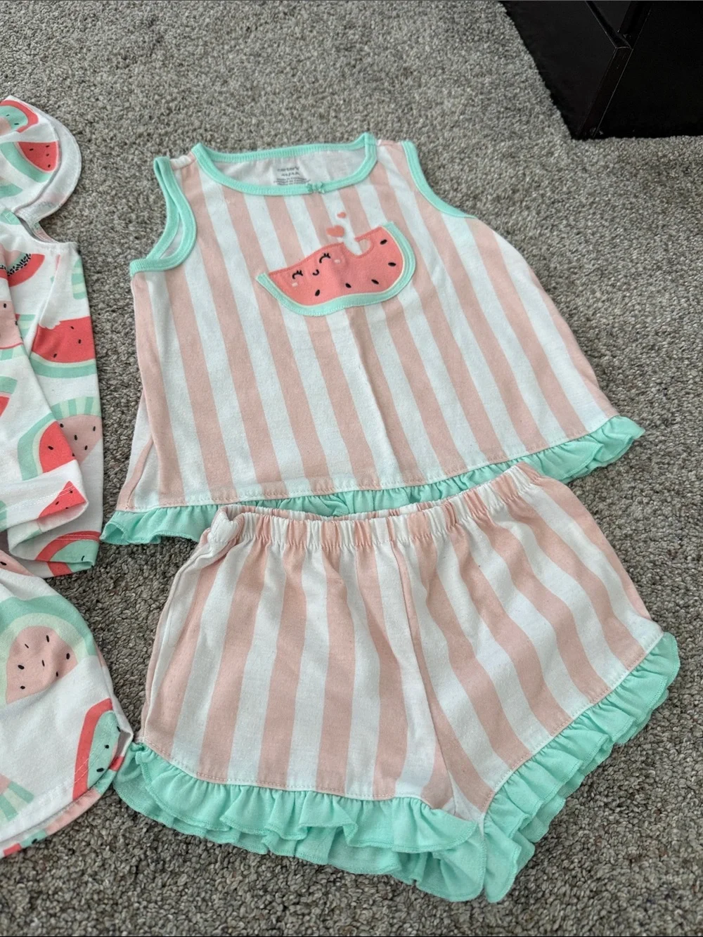 Carter's Girls Watermelon & Strawberry short and tank Pajama Sets 4t bundle